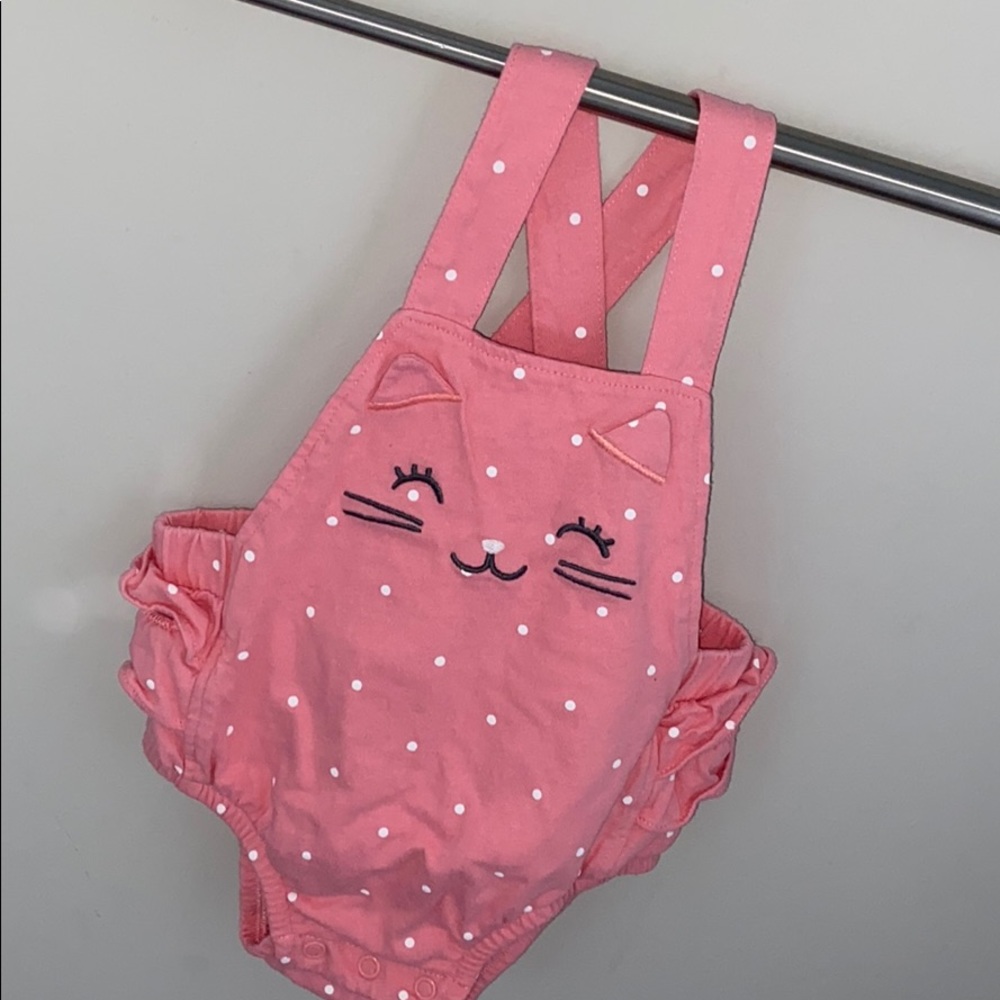 Pink cat overalls
